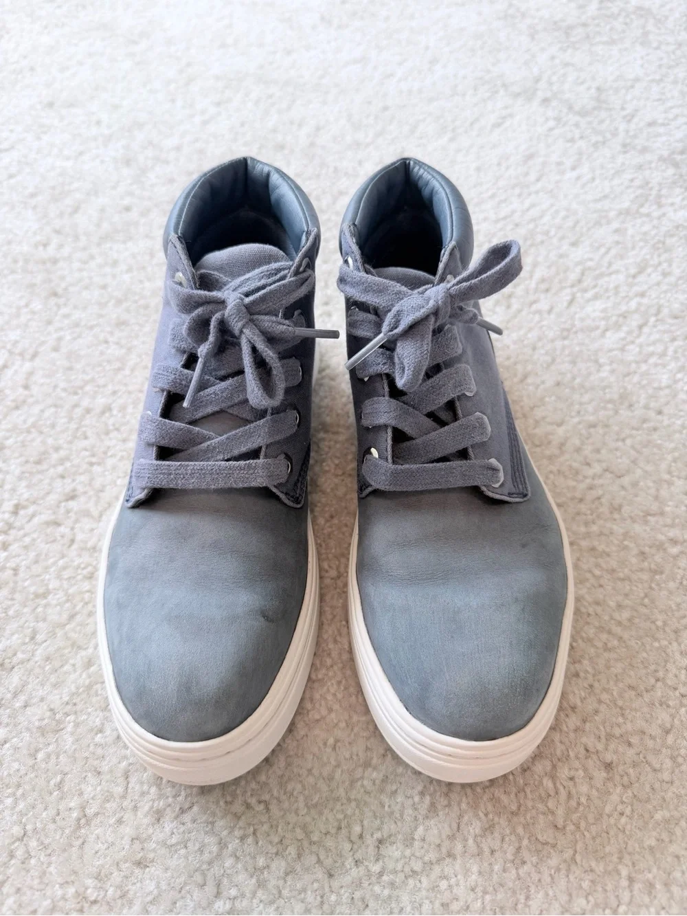 Timberland Bria Platform Sneakers Womens 6.5 Blue Leather Lace Up Casual Shoes